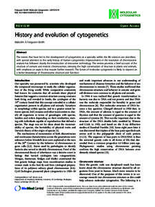 History and evolution of cytogenetics
