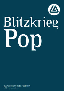 Blitzkrieg  Pop CAPE ARCONA TYPE FOUNDRY  »Where fonts come true«