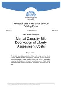 Mental Capacity Bill: Deprivation of Liberty Assessment Costs