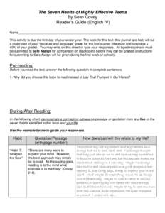 Microsoft Word - The Seven Habits of Highly Effective Teens summer reading assignment