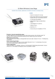 Q522 and Q521 QMotion Miniature Linear Stage;  Low--Cost Compact Positioning Stage with Stick-slip motor
