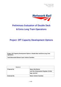 Project: Double Deck Date: [removed]Version: 1.21 Preliminary Evaluation of Double Deck & Extra Long Train Operations