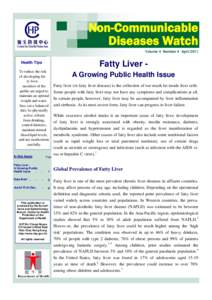 NCD Watch April[removed]Fatty Liver - A Growing Public Health Issue