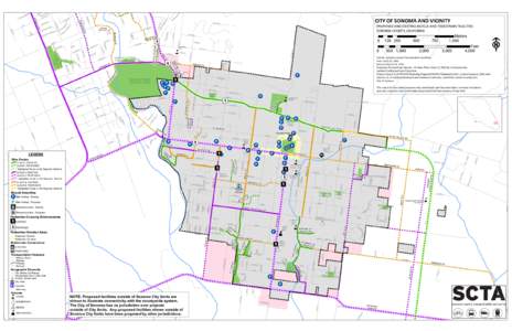 Map of City of Sonoma and Vicinity Bicycle Paths