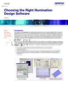 White Paper  Choosing the Right Illumination Design Software April 2015