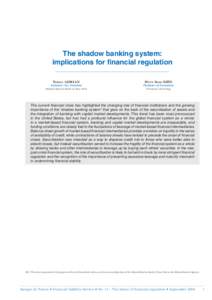 The shadow banking system: implications for financial regulation TOBIAS ADRIAN HYUN SONG SHIN