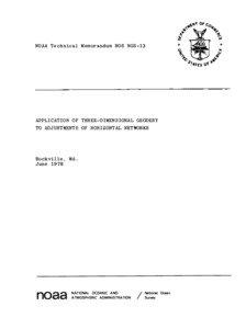NOAA Technical Memorandum NOS NGS-13  APPLICATION OF THREE-DIMENSIONAL GEODESY