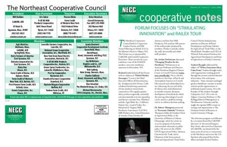 The Northeast Cooperative Council President Will Baildon 67 Hunt St. Agawam, Mass-0223