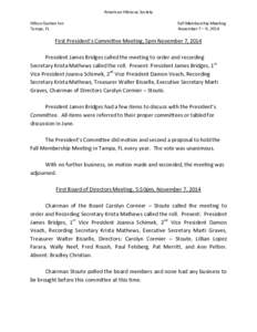 American Hibiscus Society Hilton Garden Inn Tampa, FL Fall Membership Meeting November 7 – 9, 2014