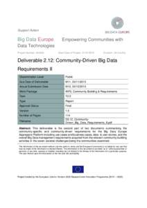 Support Action  Big Data Europe Empowering Communities with
