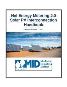 Net Energy Metering 2.0 Solar PV Interconnection Handbook Effective December 1, 2017  Important Information