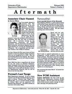February 2003 Volume 3, Number 6 University of Utah Department of Mathematics