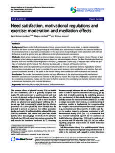 Need satisfaction, motivational regulations and exercise: moderation and mediation effects