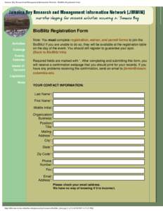 Jamaica Bay Research and Management Information Network - BioBlitz Registration Form