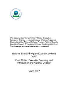National Estuary Program Coastal Condition Report, NEP CCR