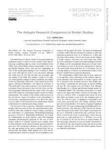 The Ashgate Research Companion to Border Studies A.-L. Amilhat Szary Universit´e Joseph Fourier Grenoble, Institut de G´eographie Alpine, Grenoble, France Correspondence to: A.-L. Amilhat Szary (anne-laure.amilhat@ujf-