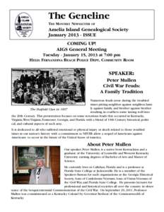 The Geneline THE MONTHLY NEWSLETTER OF  Amelia Island Genealogical Society