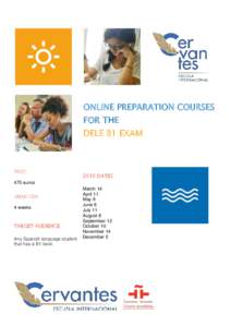ONLINE PREPARATION COURSES FOR THE DELE B1 EXAM PRICE