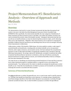 Delta Flood Risk Management Assessment District Feasibility Study  Project Memorandum #5: Beneficiaries Analysis – Overview of Approach and Methods May 19, 2016