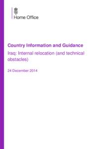 Country Information and Guidance Iraq: Internal relocation (and technical obstacles) 24 December 2014  Preface