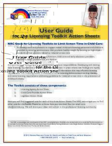 National Resource Center for Health and Safety in Child Care and Early Education  User Guide