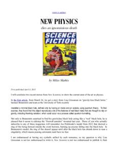 return to updates  NEW PHYSICS dies an ignominious death  by Miles Mathis