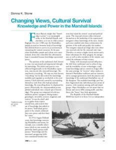 Donna K. Stone  Changing Views, Cultural Survival Knowledge and Power in the Marshall Islands  F