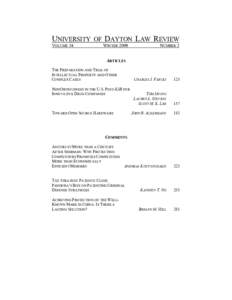 UNIVERSITY OF DAYTON LAW REVIEW VOLUME 34 WINTERNUMBER 2