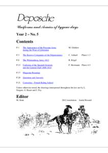 Uniforms and Armies of bygone days Year 2 – No. 5 Contents P.1