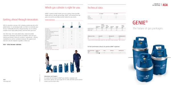 Which gas cylinder is right for you.  Technical data. GENIE® is aimed at small volume gas users seeking a more portable, mobile and user-friendly gas package. GENIE® will transform the way