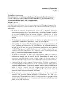 Document[removed]Resolution[removed]Resolution of the Bundesrat Communication from the Commission to the European Parliament, the Council, the European Economic and Social Committee and the Committee of the Regions: Re