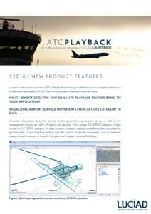_ ATC P L AY B A C K  Air traffic analysis on the wings of LUCIADLIGHTSPEED VN E W P R O D U C T F E AT U R E S Luciad continuously expands its ATC Playback technology to offer the most complete solution for