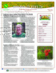 news from the  FIELD Florida Wildflower Foundation Quarterly Newsletter