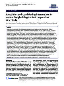 A nutrition and conditioning intervention for natural bodybuilding contest preparation: case study