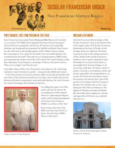Winter[removed]POPE FRANCIS: 2013 TIME PERSON OF THE YEAR MISSION STATEMENT