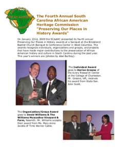 The Fourth Annual South Carolina African American Heritage Commission 