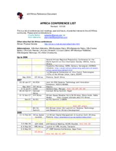 Microsoft Word - Africa CONFERENCES.doc