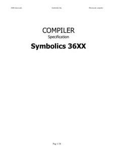 3600 microcode  Symbolics Inc. COMPILER Specification