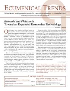 ECUMENICAL TRENDS Vol 44 No 10 n  Graymoor Ecumenical & Interreligious Institute