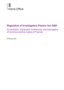 equipment interference and interception of communications consultation
