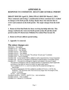 Boatyard General Permit Response to Comments
