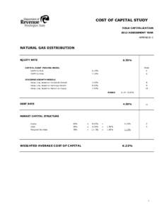 COST OF CAPITAL STUDY YIELD CAPITALIZATION 2012 ASSESSMENT YEAR APPENDIX C  NATURAL GAS DISTRIBUTION