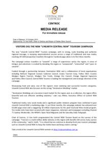 CENTROC  MEDIA RELEASE For immediate release Date of Release: 10 October 2014 Approved by: Cr Ken Keith, Chair of Centroc and Mayor of Parkes Shire Council