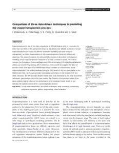 Q IWA Publishing 2010 Journal of Hydroinformatics | 12.4 | Comparison of three data-driven techniques in modelling the evapotranspiration process