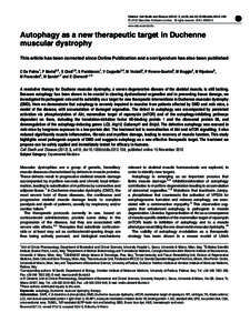 Autophagy as a new therapeutic target in Duchenne muscular dystrophy