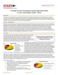 RESEARCH BRIEF Financial Crimes Perpetrated by Far-Right Extremists in the United States: OVERVIEW A descriptive analysis of financial crime data from the Extremist Crime Database (ECDB) reveals that far-righ