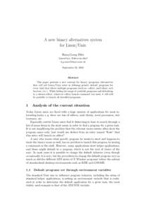 A new binary alternatives system for Linux/Unix Hans-Georg Eßer LinuxUser, Editor-in-chief  September 22, 2003