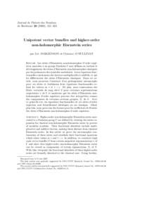 Journal de Th´eorie des Nombres de Bordeaux), 131–163 Unipotent vector bundles and higher-order non-holomorphic Eisenstein series par Jay JORGENSON et Cormac O’SULLIVAN