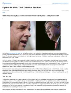 Fight of the Week: Chris Christie v. Jeb Bush | New Jersey News, Politics, Opinion, and Analysis