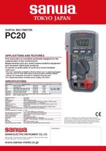 DIGITAL MULTIMETER  PC20 APPLICATIONS AND FEATURES